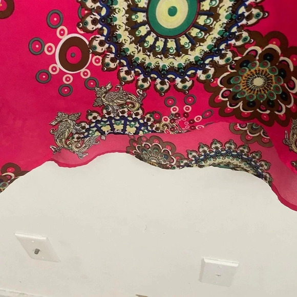 Umgee Hippie chic pink floral  Artsy Boho Tunic festival lightweight L - Picture 4 of 6